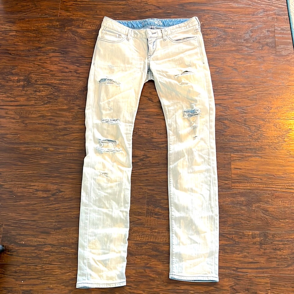 Express White Destressed Jeans